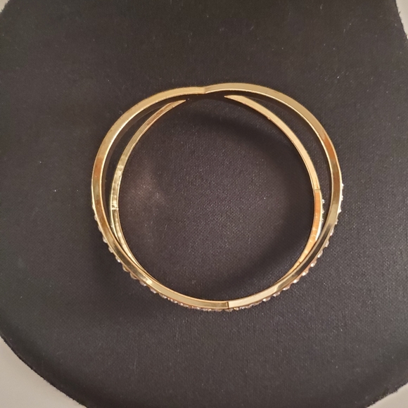 Gold Tone & Crystal Criss Cross Infinity Bracelet - Picture 3 of 5
